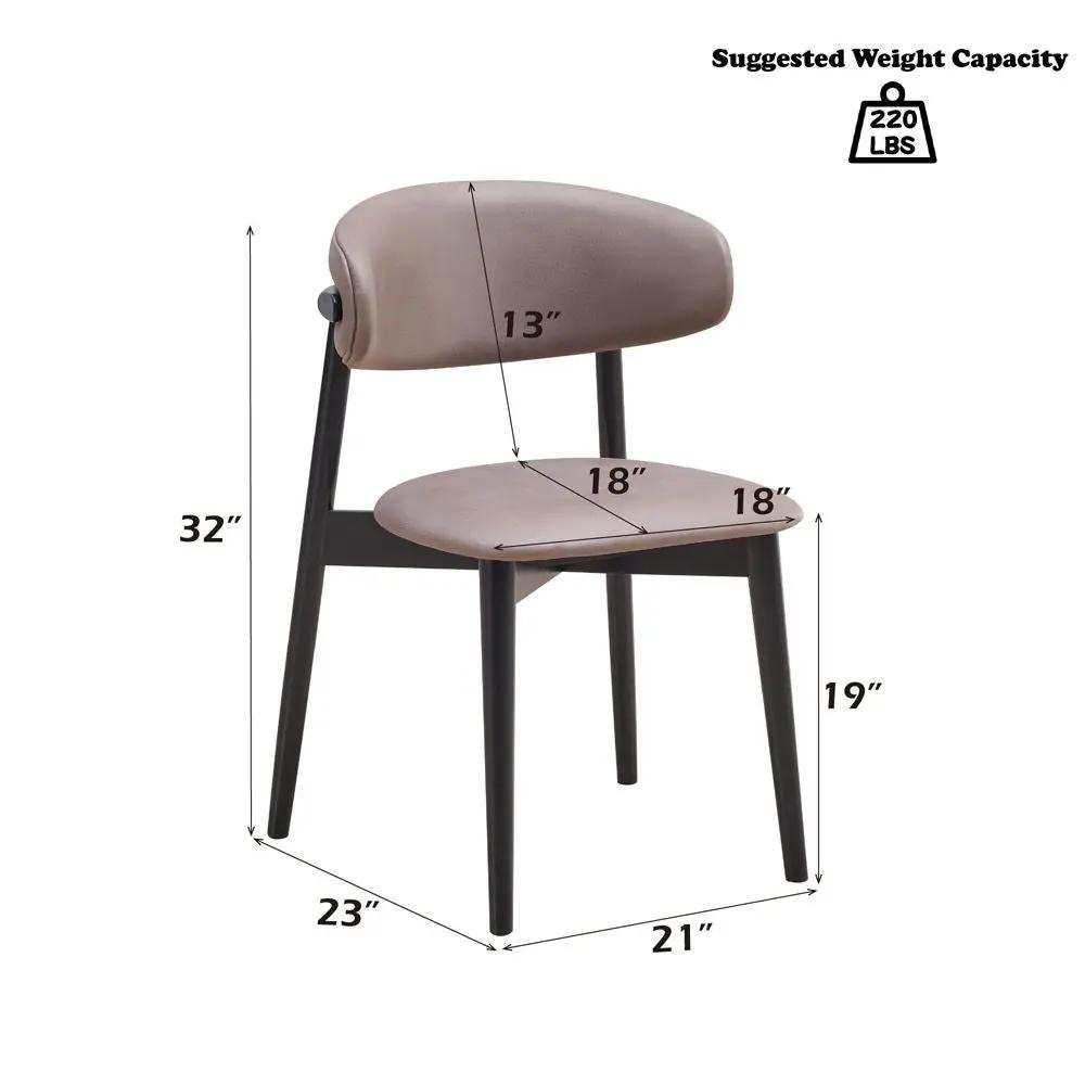 Lanae - Side Chair (Set of 2) - Coffee Polish Microfiber & Black by Unique Piece Furniture