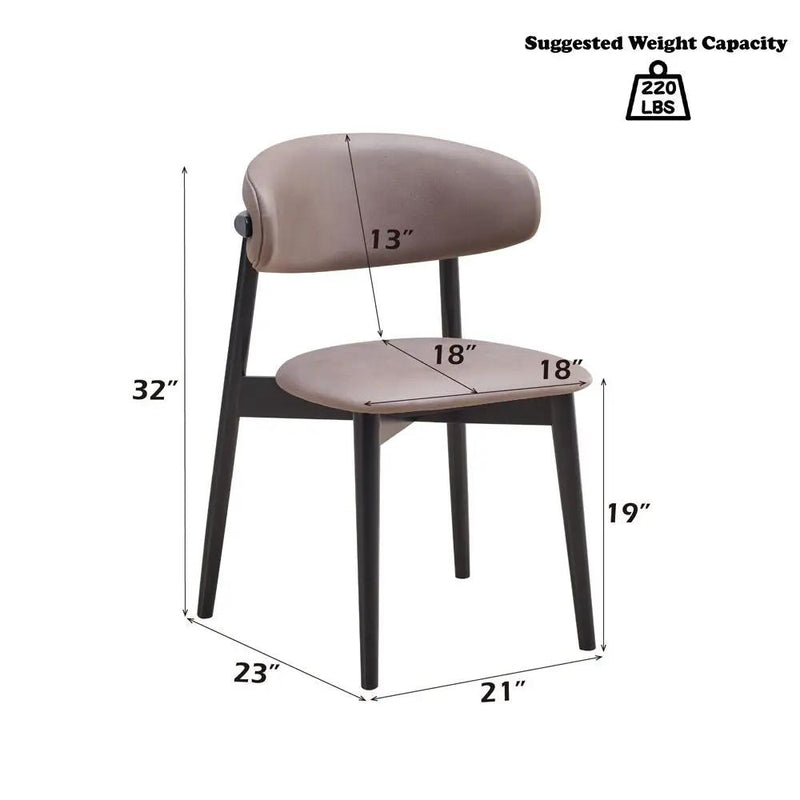 Lanae - Side Chair (Set of 2) - Coffee Polish Microfiber & Black by Unique Piece Furniture