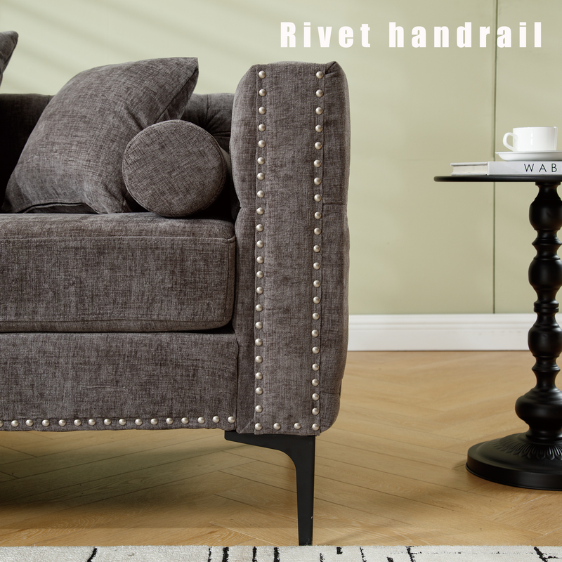 L Shaped Sectional Convertible Sofa with Storage Ottoman and Modern Tufted style by BLAKHOM