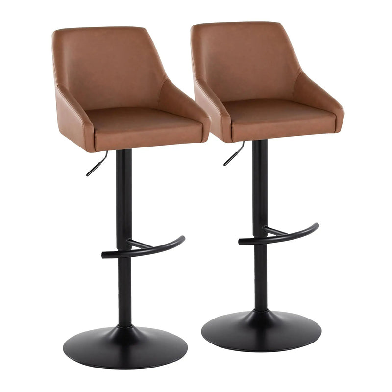 Hannah - Transitional Adjustable Barstool With Swivel With Rounded T Footrest (Set of 2) by Unique Piece Furniture
