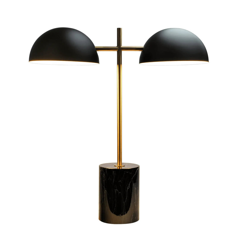 Nova - Hydro Table Lamp With On / Off Switch Double Lamp - Black / Gold / Marble by Unique Piece Furniture