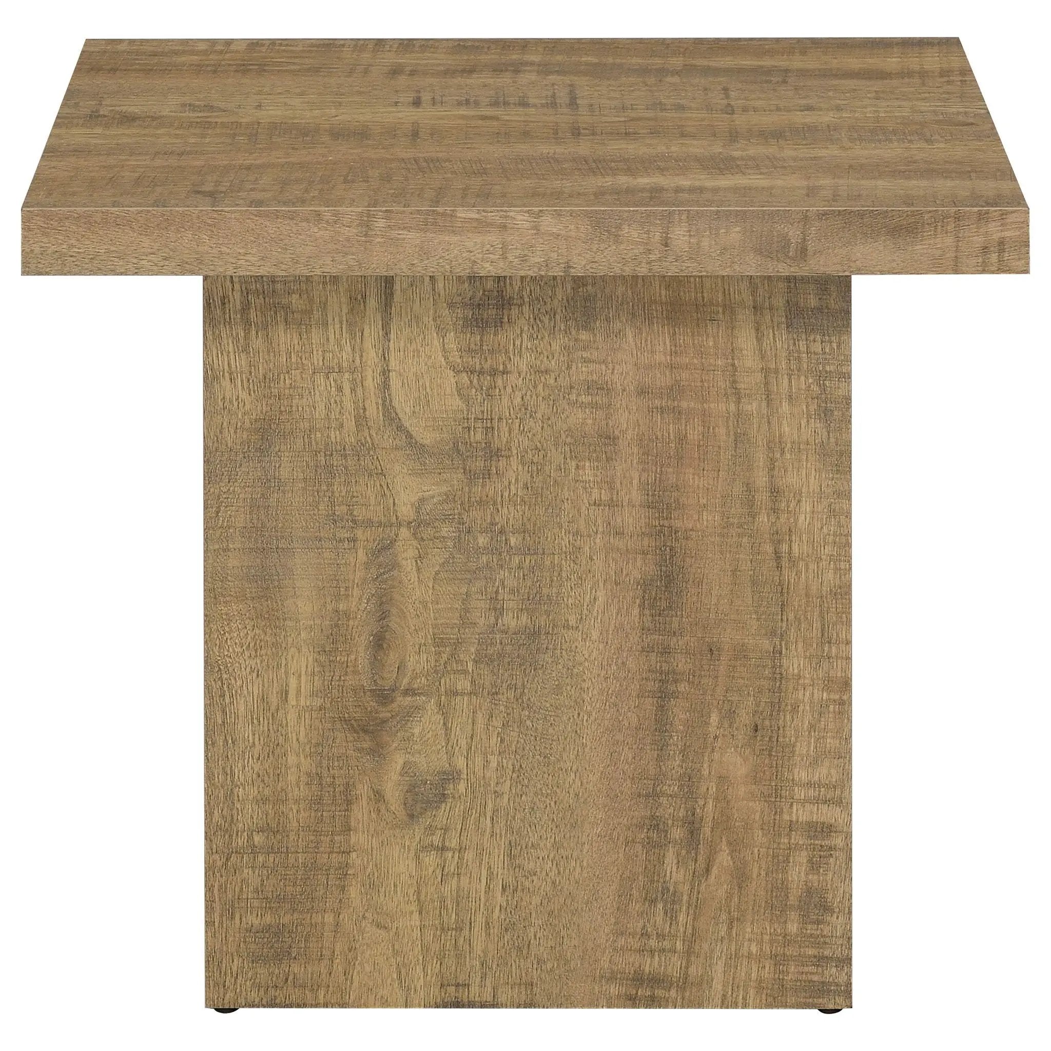 Devar Square Engineered Wood End Table Mango Brown by Unique Piece Furniture