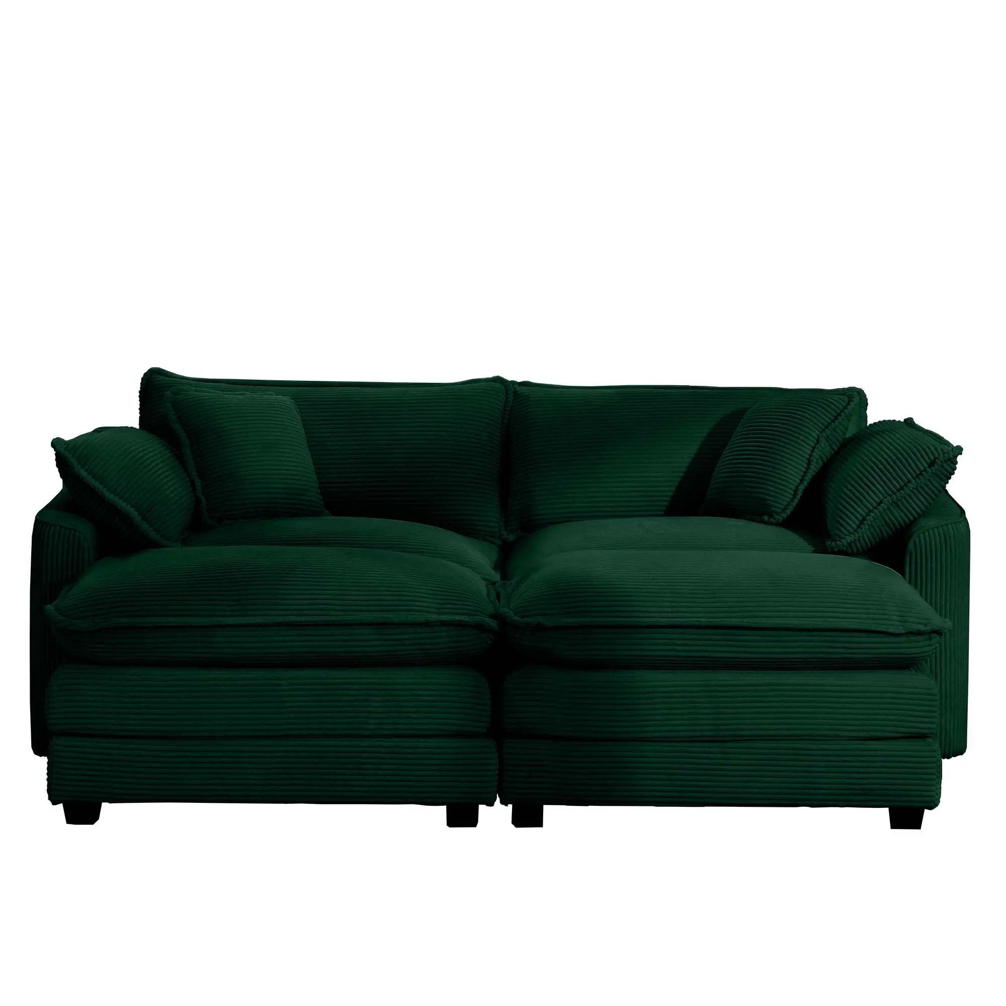 Modern Oversized Modular Cushion Sofa With Ottoman, Low Back, Deep Seating Sofa Set by Unique Piece Furniture