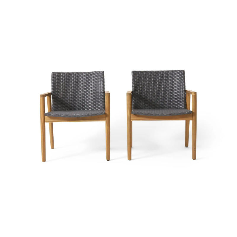 Tranquilize Outdoor Wooden Club Chair Set of 2 - Light Brown by HouseOfZazla