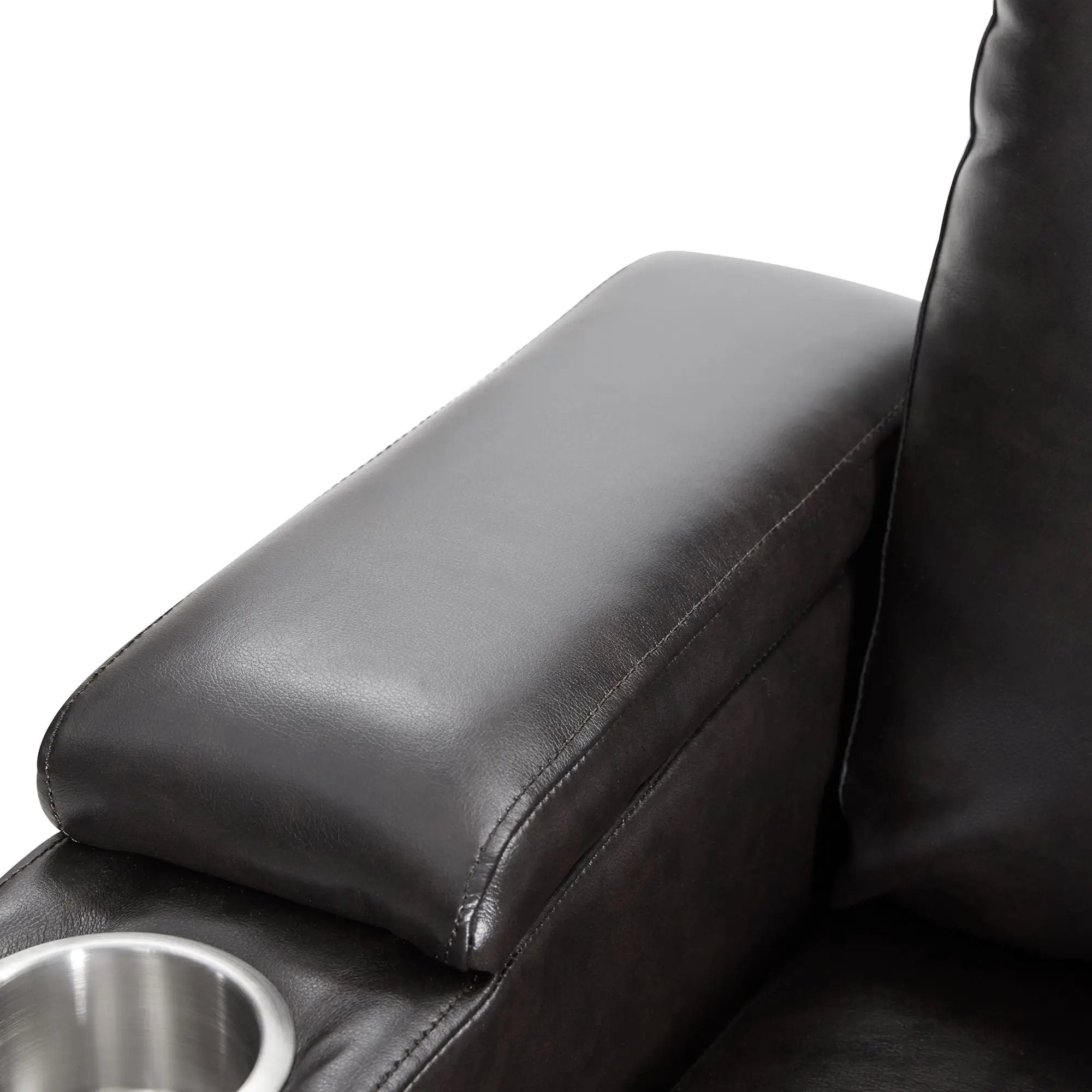 Power Motion Recliner With USB Charging Port And Hidden Arm Storage 2 Convenient Cup Holders Design And 360 Degree Swivel Tray Table by HouseOfZazla