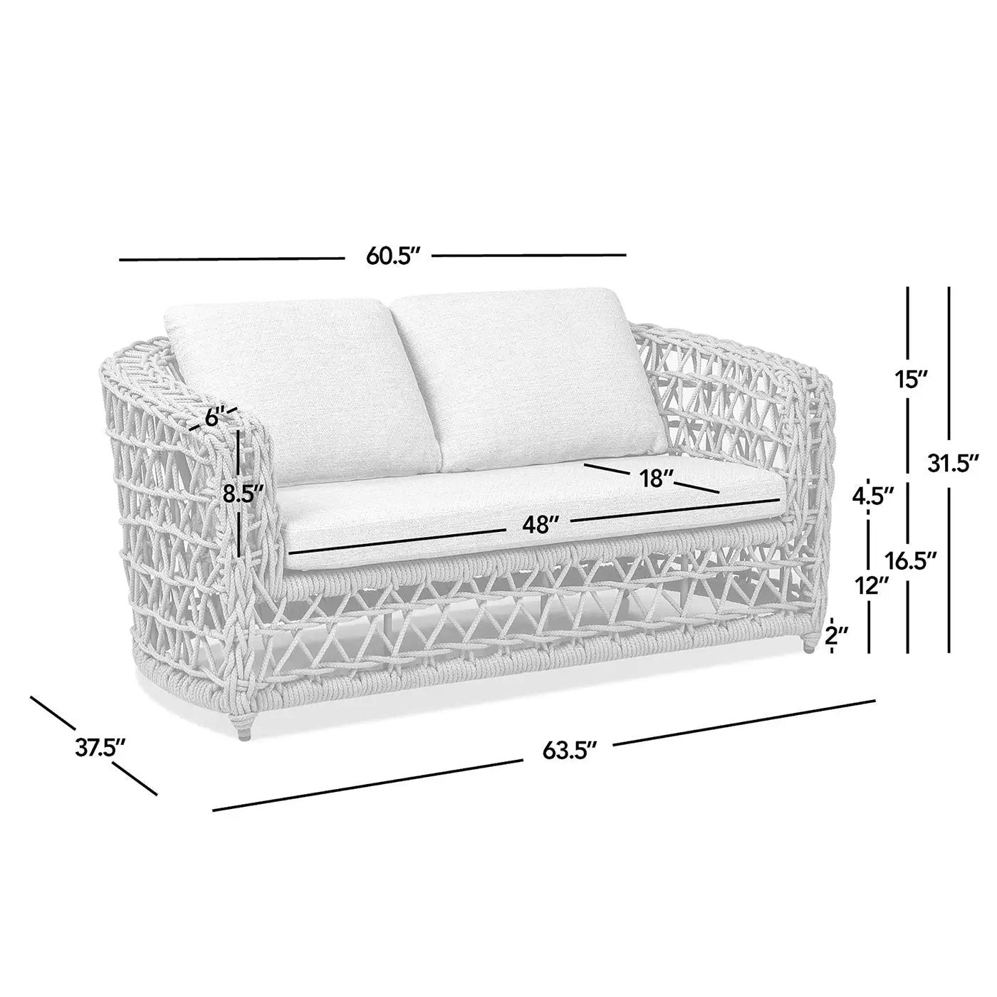 Everly - Frame Barrel Deep Seating Patio Loveseat Sofa Axroma Olefin - Oat Beige by Unique Piece Furniture