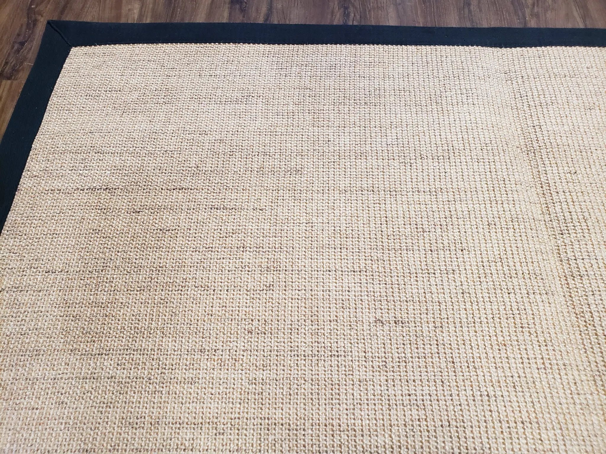 Jute Rug 8x10, Natural Jute Fiber Area Rug, Natural Sisal Area Rug with Black Border, 8x10 Carpet, Solid Jute Rug 8 x 10, Farmhouse Rug by Jewel Rugs
