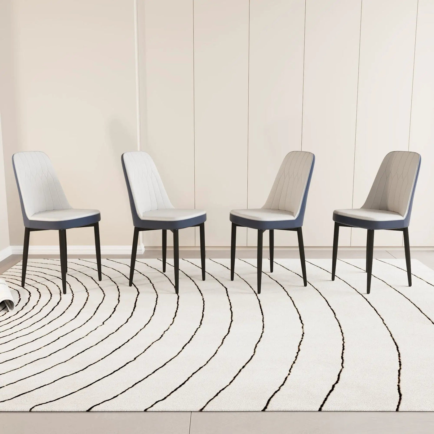 Modern Dining Chair With Cushions And Metal Legs by HouseOfZazla