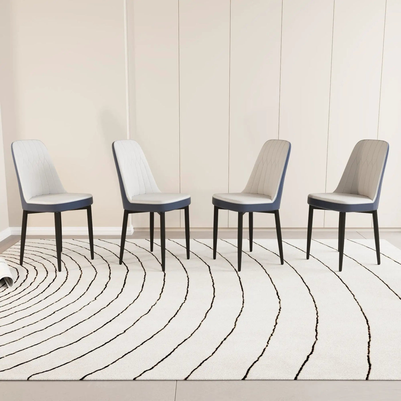 Modern Dining Chair With Cushions And Metal Legs by Unique Piece Furniture