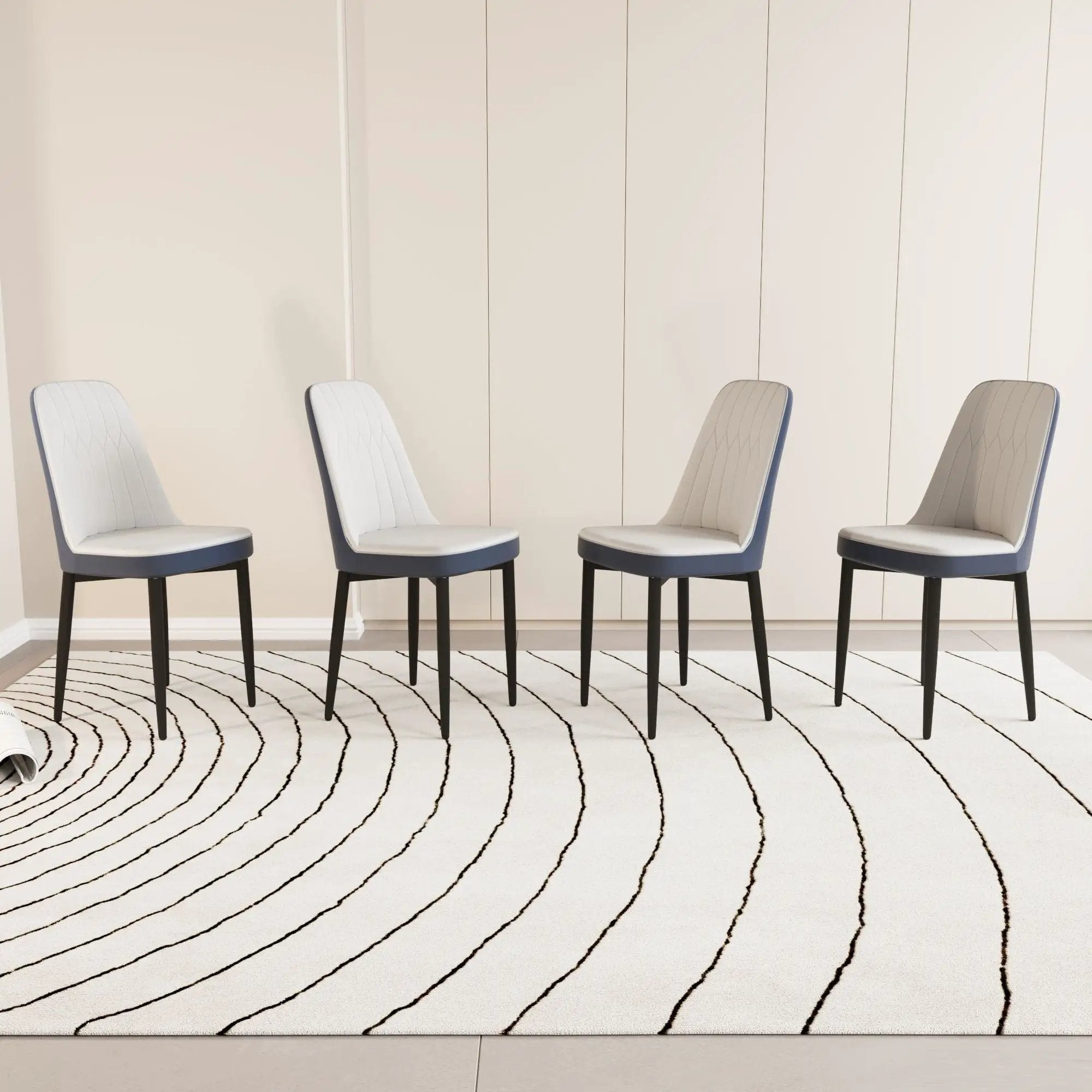 Modern Dining Chair With Cushions And Metal Legs by Unique Piece Furniture