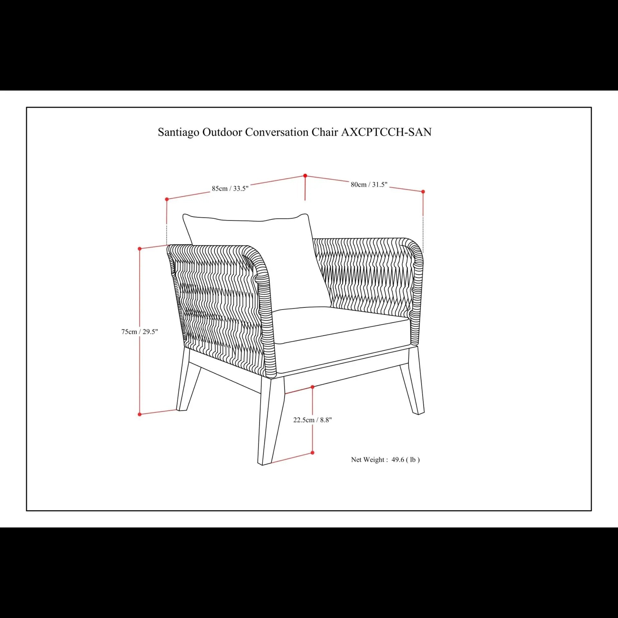 Santiago - Outdoor Conversation Chair - Slate Gray by Unique Piece Furniture