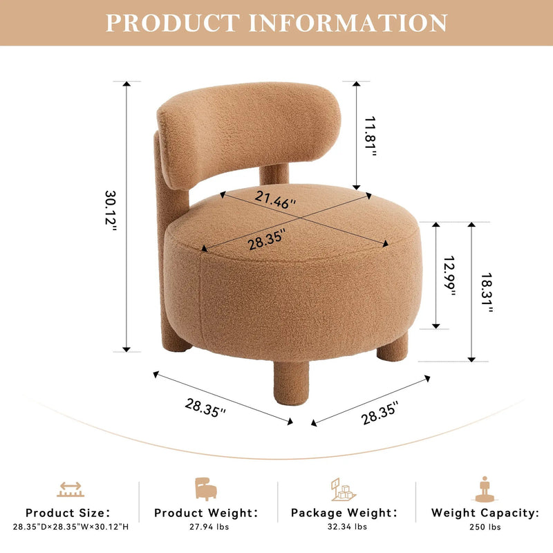Teddy Fabric Armless Accent Chair by HouseOfZazla