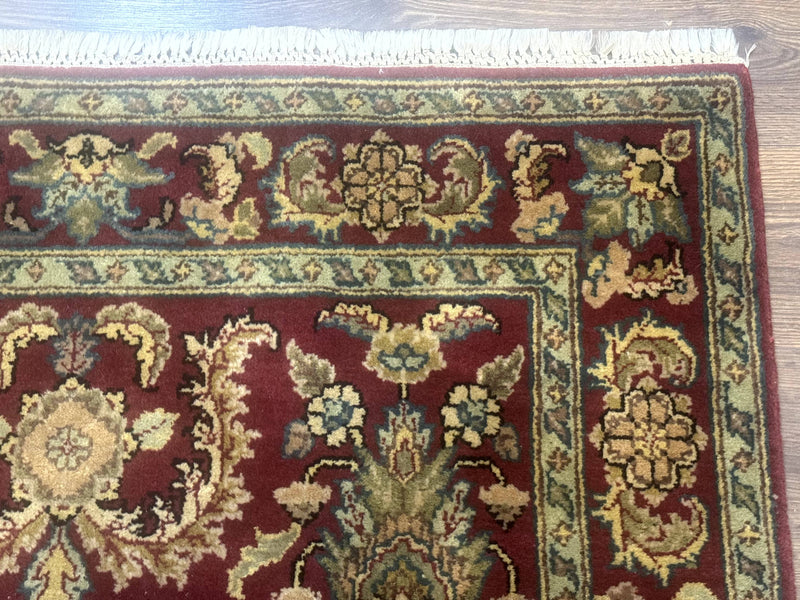 Indo Persian Mahal Rug 4x6, Floral Allover Pattern, Maroon by Jewel Rugs