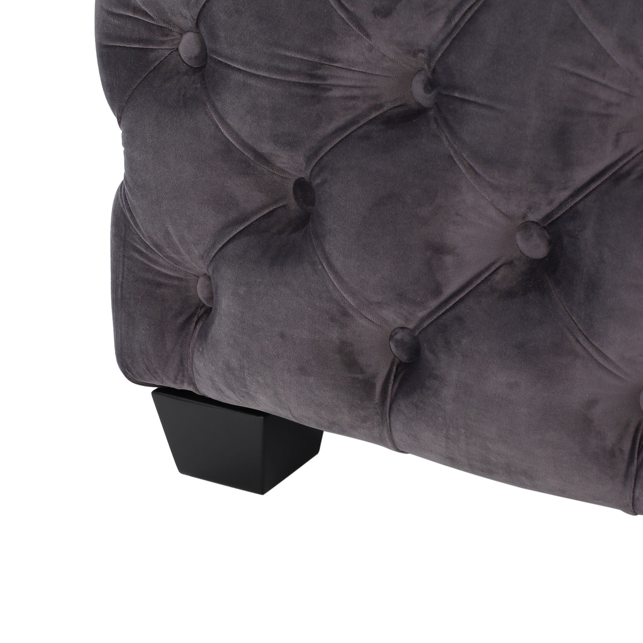 Modern Glam Ottoman with Upholstery and Button Tufted Design by HouseOfZazla