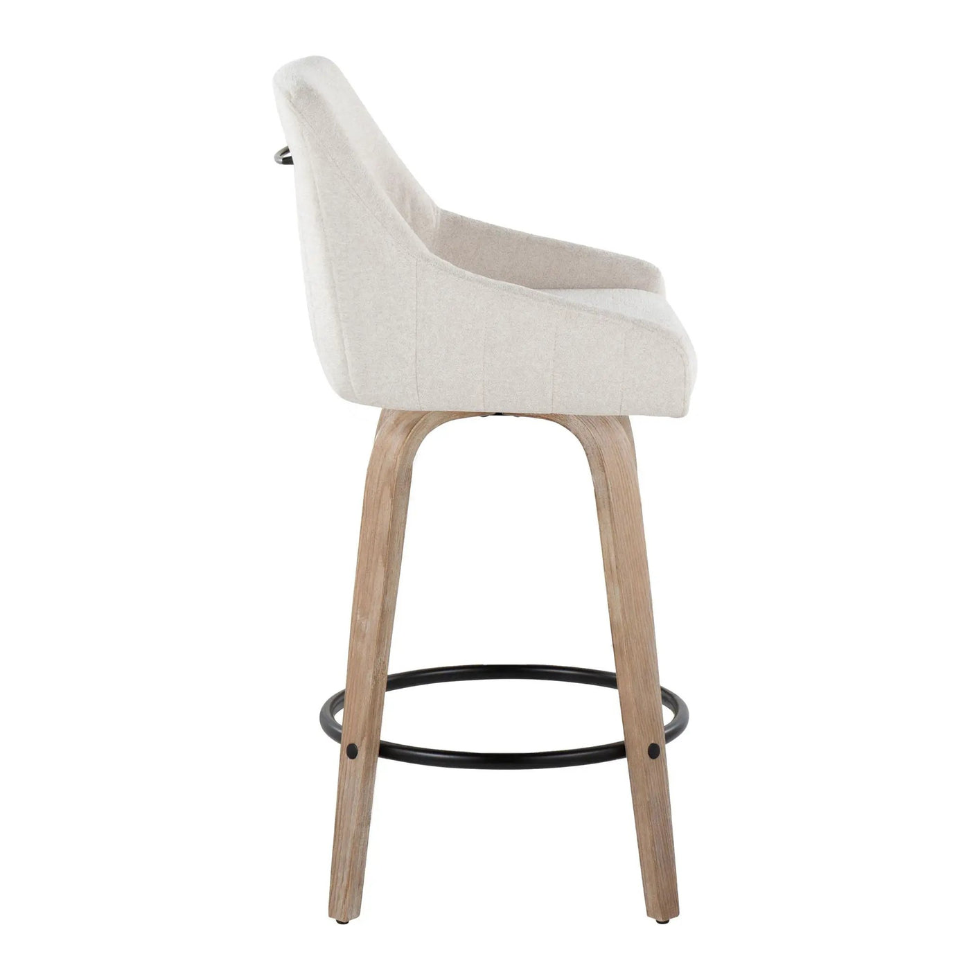 Hannah - Transitional Fixed Height Counter Stool With Swivel With Round Footrest (Set of 2) by HouseOfZazla