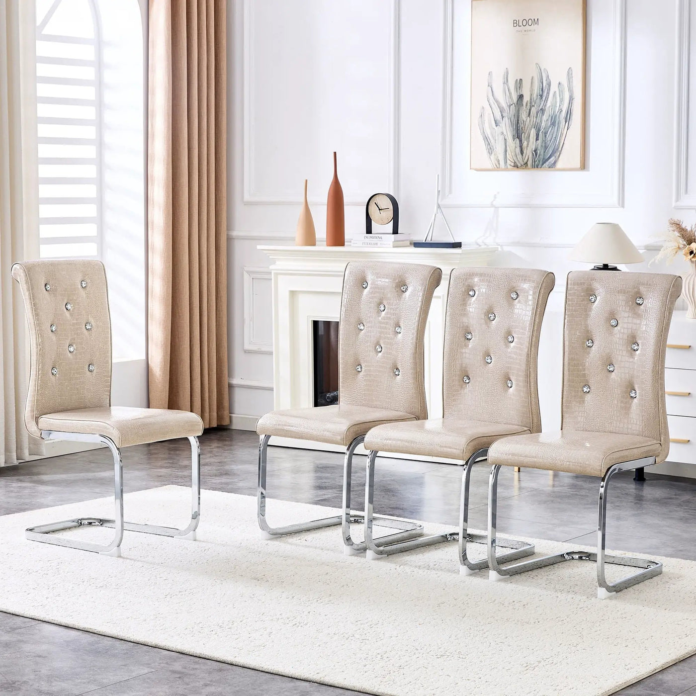 Elegant Design Upholstered Dining Chairs by Unique Piece Furniture