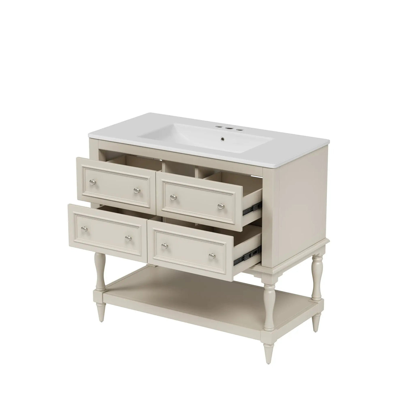 Bathroom Vanity Cabinet With Undermount Sink, 4 Drawer Set by Unique Piece Furniture
