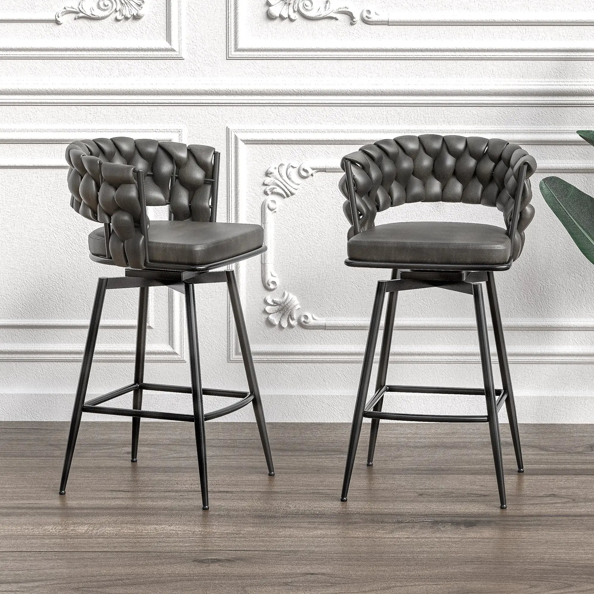 Bar Stool 360 Swivel With Back Footrest by HouseOfZazla