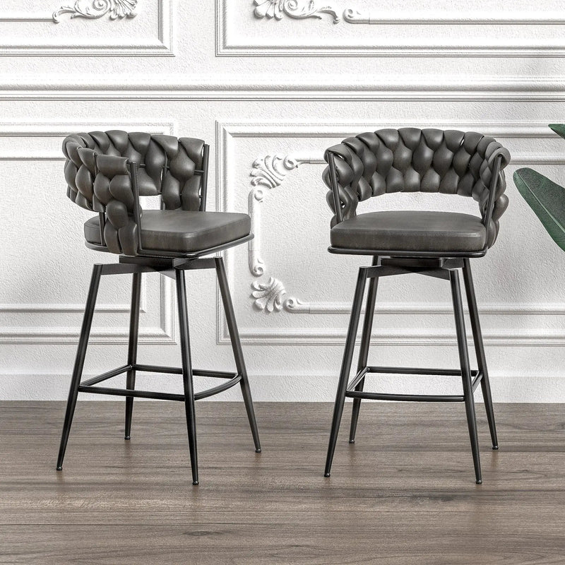 Bar Stool 360 Swivel With Back Footrest by HouseOfZazla