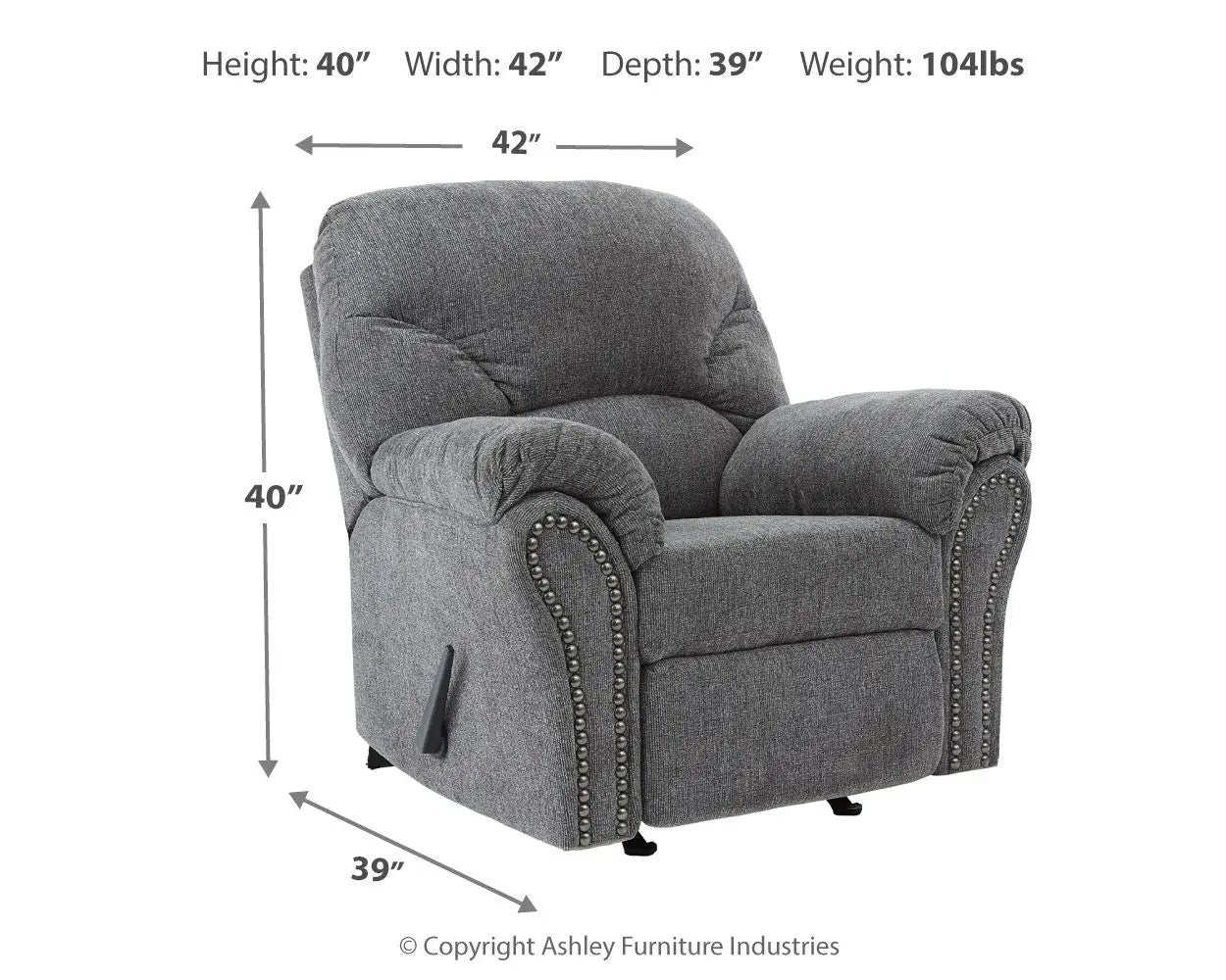 Allmaxx - Rocker Recliner - Pewter by Unique Piece Furniture