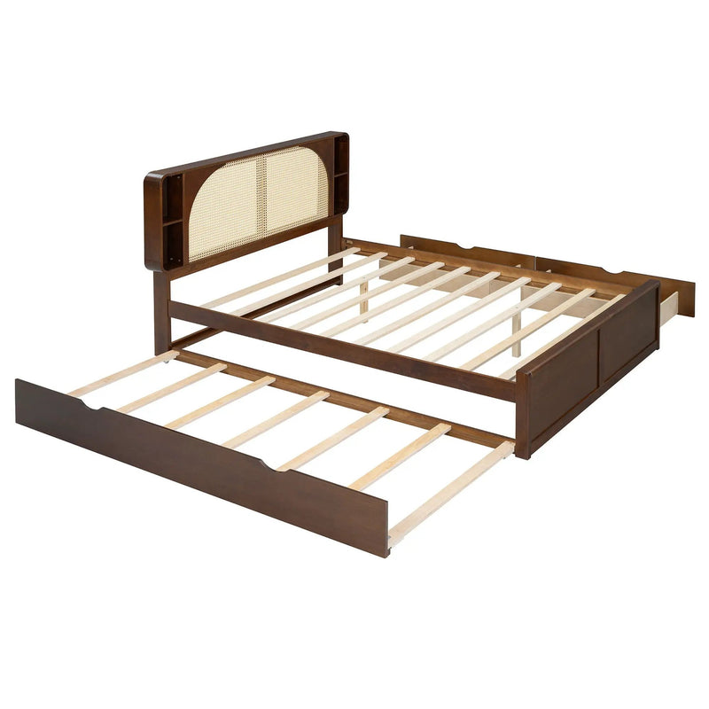 Headboard Bed With 2 Drawers And Trundle by HouseOfZazla