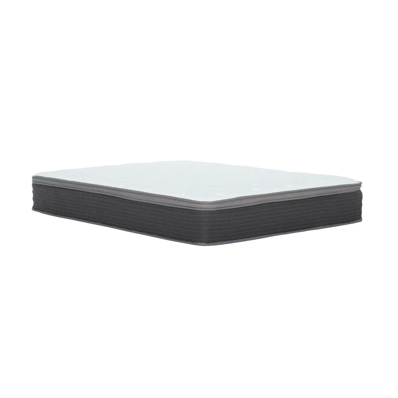 12'' Hybrid Mattress In A Box, Plush Gel Memory Foam Mattress Top With Pocket Coil Base - Gray / White - Queen by Unique Piece Furniture