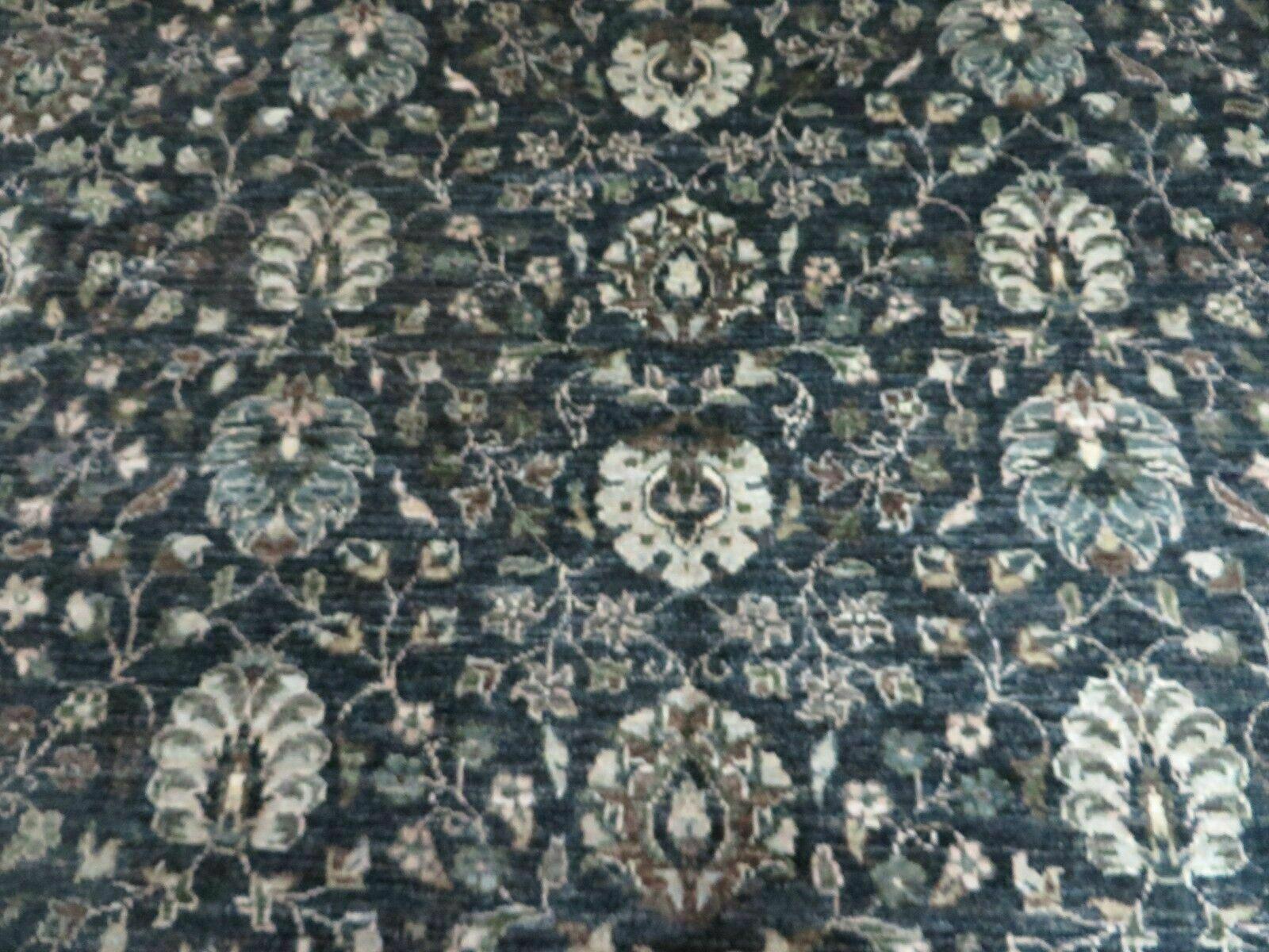 5' 6" X 8' Vintage Handmade Pakistani Floral Oriental Wool Rug Black Dark Grey by Jewel Rugs