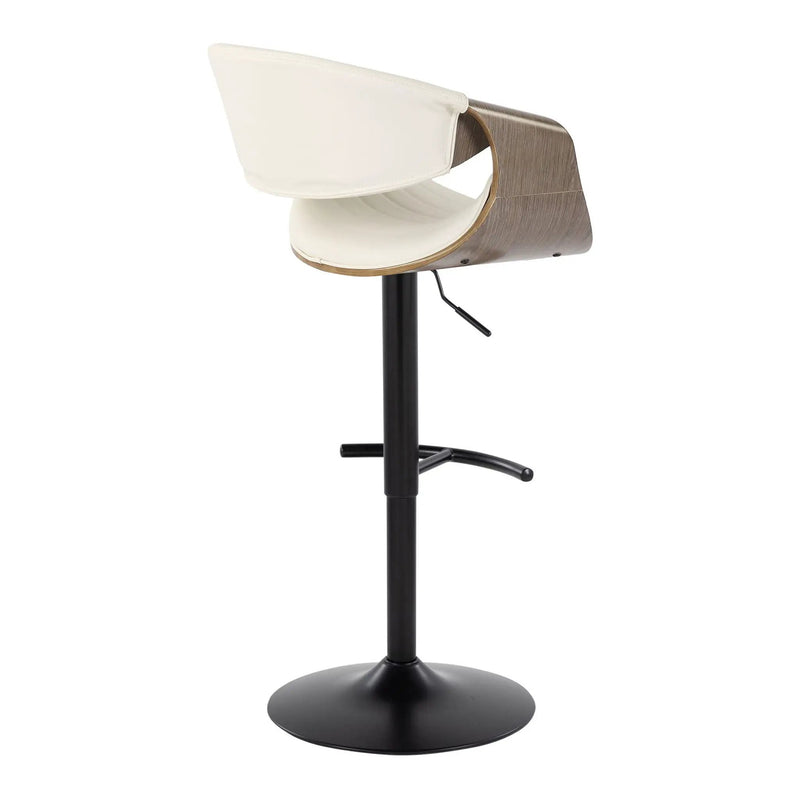 Symphony - Mid Century Modern Adjustable Barstool With Swivel With Rounded T Footrest (Set of 2) by HouseOfZazla