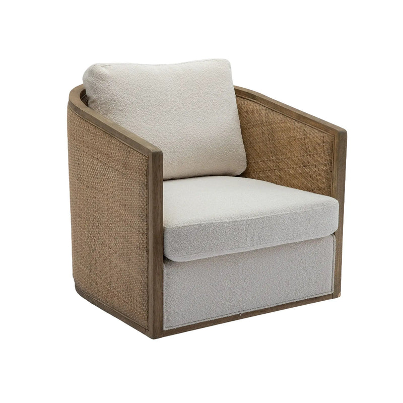 Barrel, Comfy Round Accent Sofa Chair With 360 Degree Swivel, Leisure Arm by HouseOfZazla