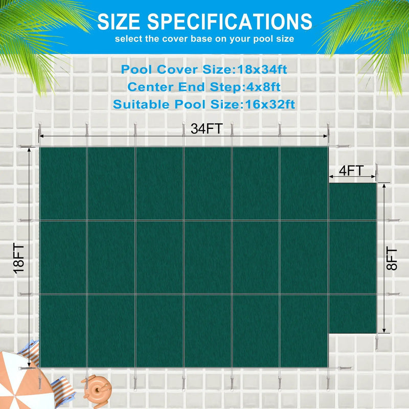 16 x 32 Ft High Strength Pool Safety Cover for Inground Pools by HouseOfZazla