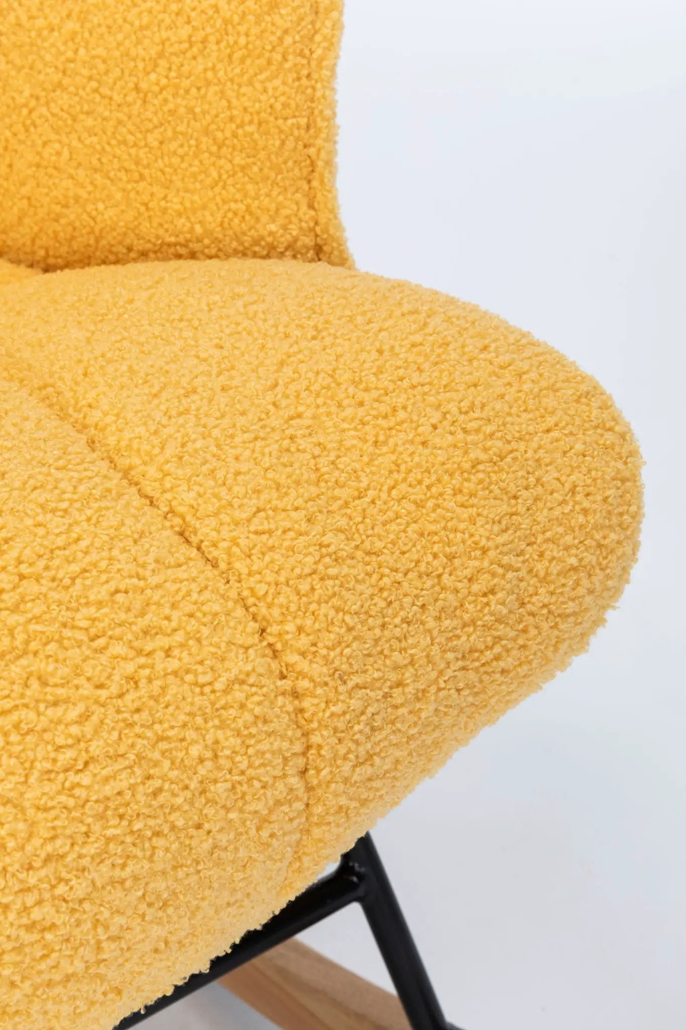 Rocking Chair Nursery, Teddy Upholstered Glider Rocker With High Backrest, Reading Chair Modern Rocking Accent Chairs Glider Recliner For Living Room - Yellow by HouseOfZazla