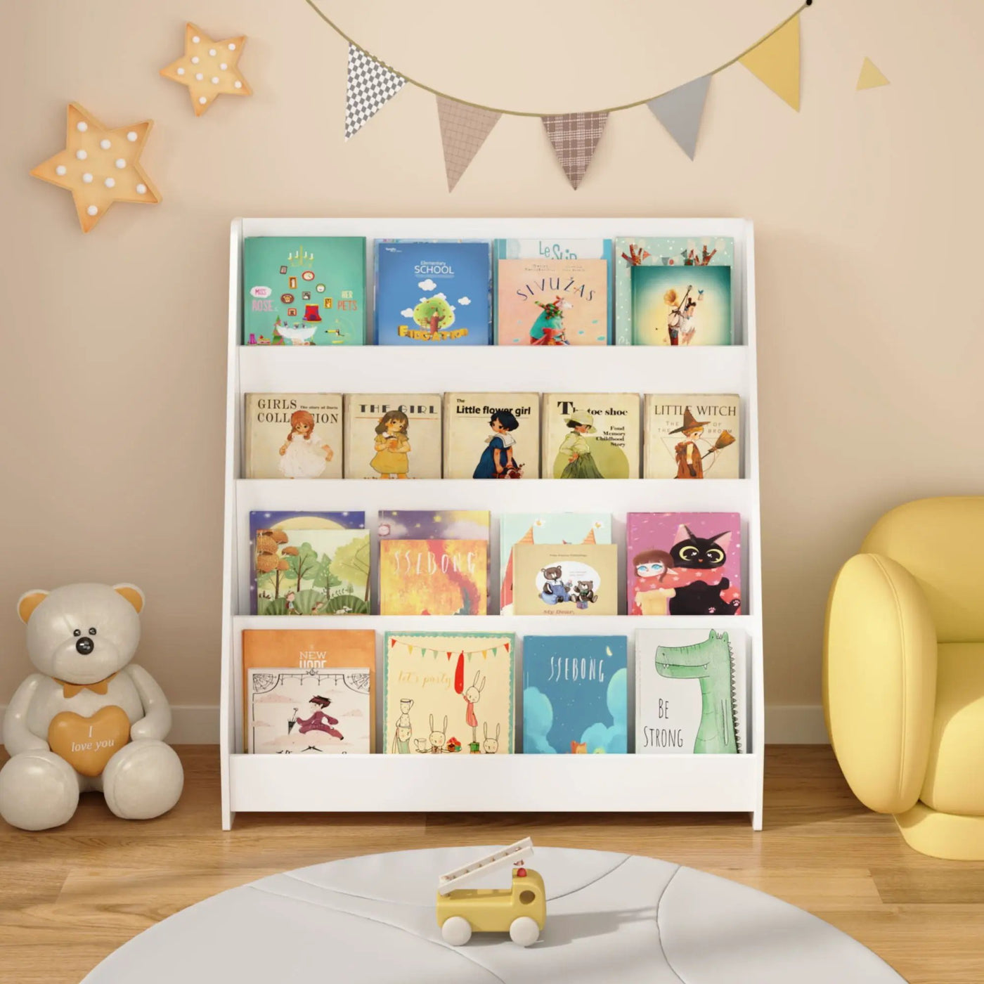 4 Tier Bookshelf, Toddler Book Display Shelves by HouseOfZazla