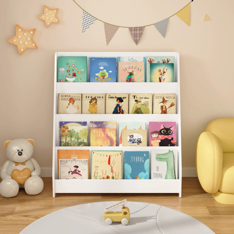4 Tier Bookshelf, Toddler Book Display Shelves by Unique Piece Furniture