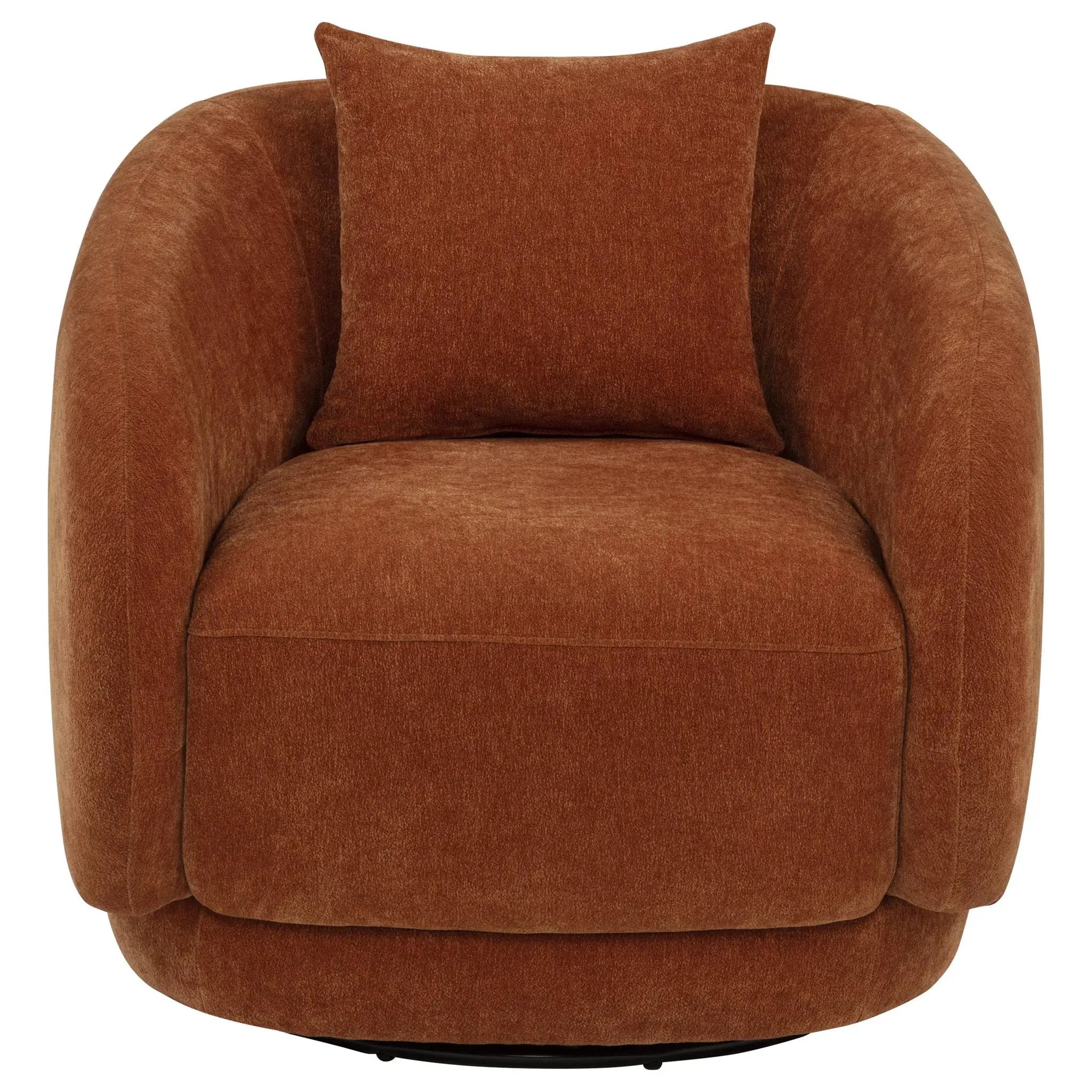 Arnaud Chenille Upholstered Swivel Accent Chair Burnt Orange by Unique Piece Furniture