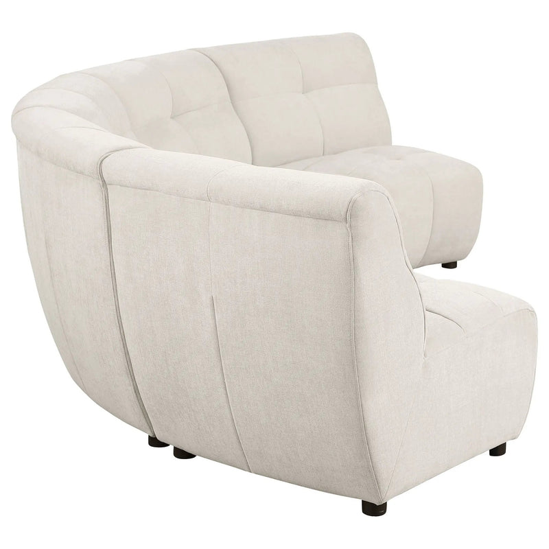 Oliver - 5 Piece Upholstered Sectional Sofa With Curved Silhouette - Ivory by HouseOfZazla