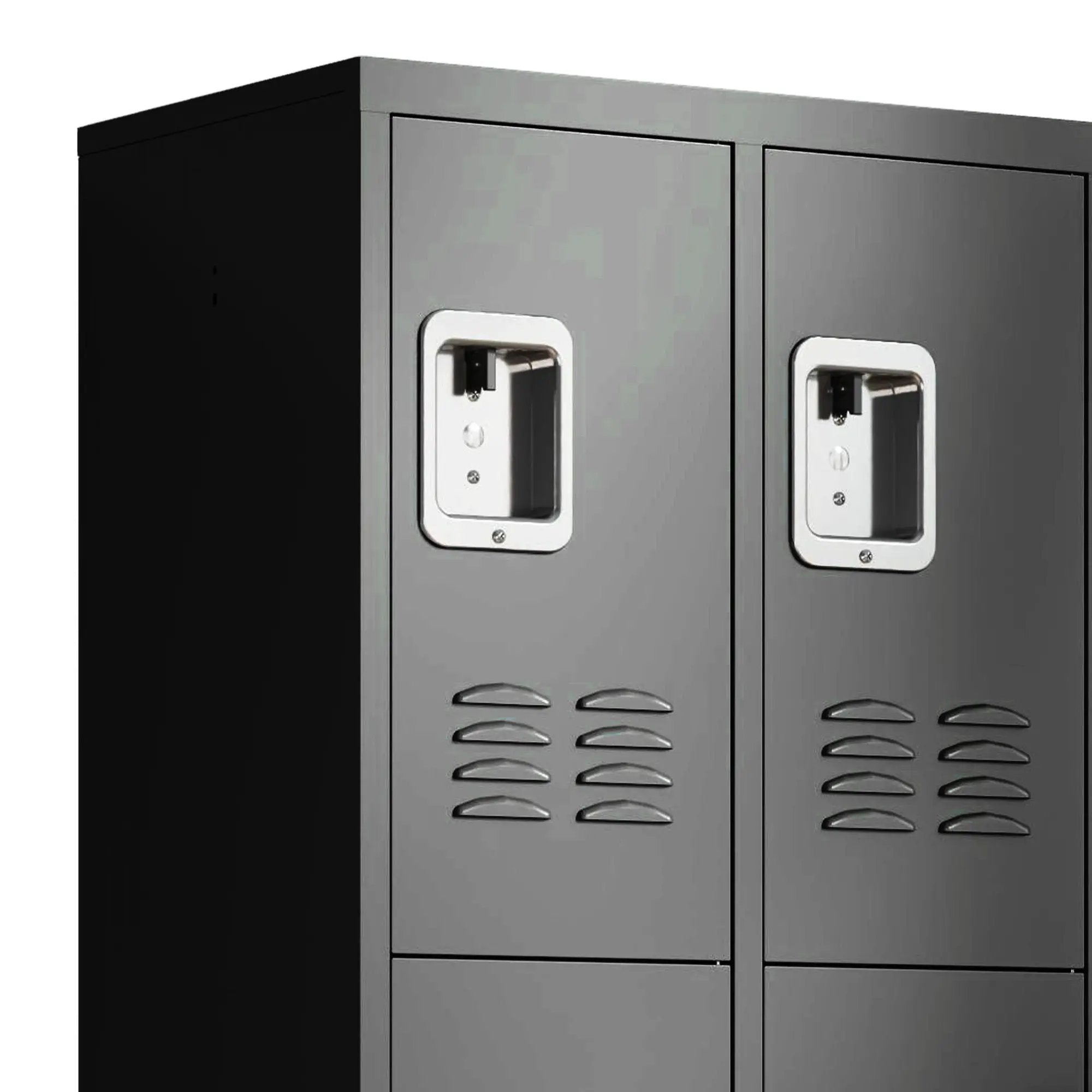Storage Locker Cabinet With Locks For Employees, Home Gym Office School Garage - Black by HouseOfZazla