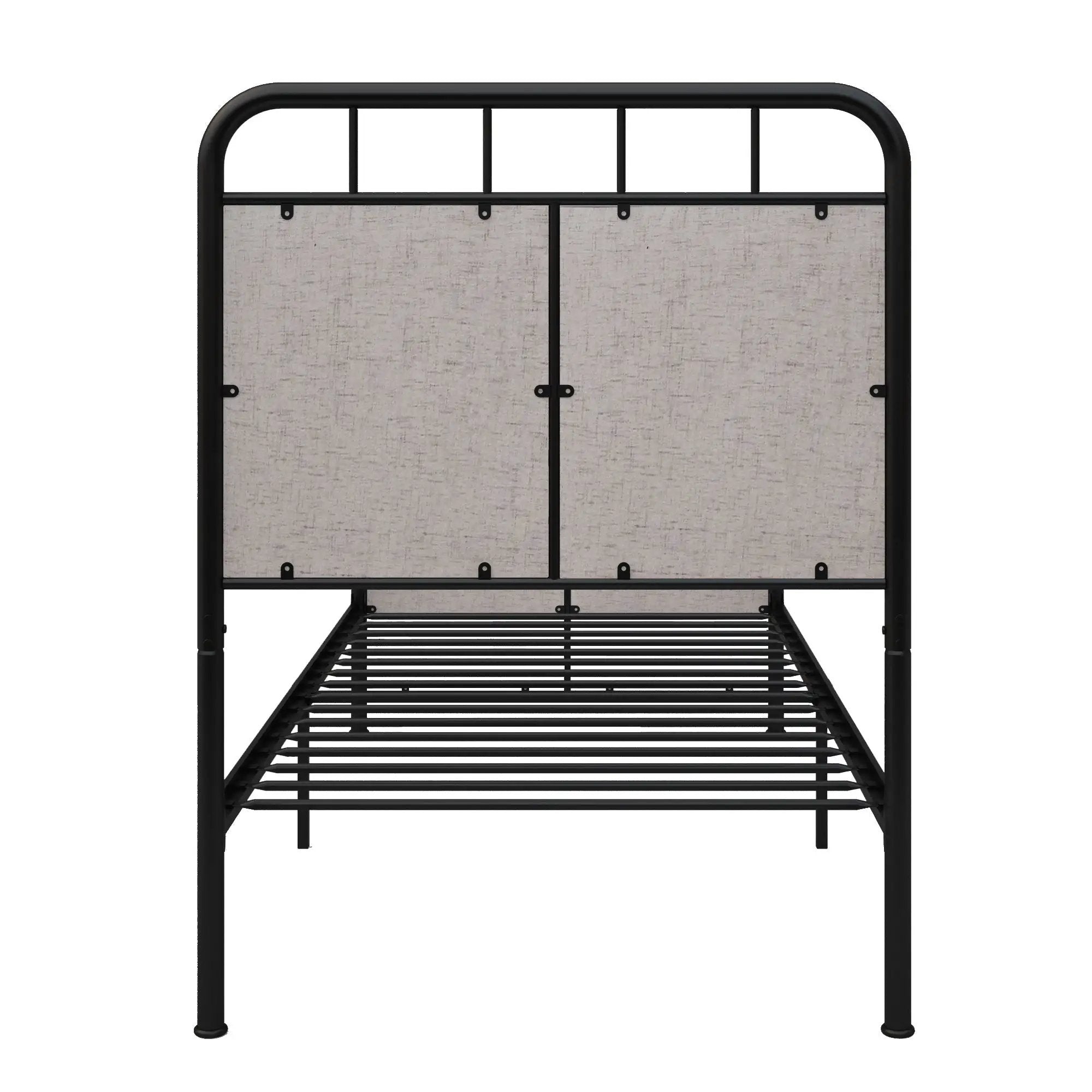 Twin Size Linen Upholstered Platform Metal Bed Frame with Fabric Headboard and Footboard by HouseOfZazla