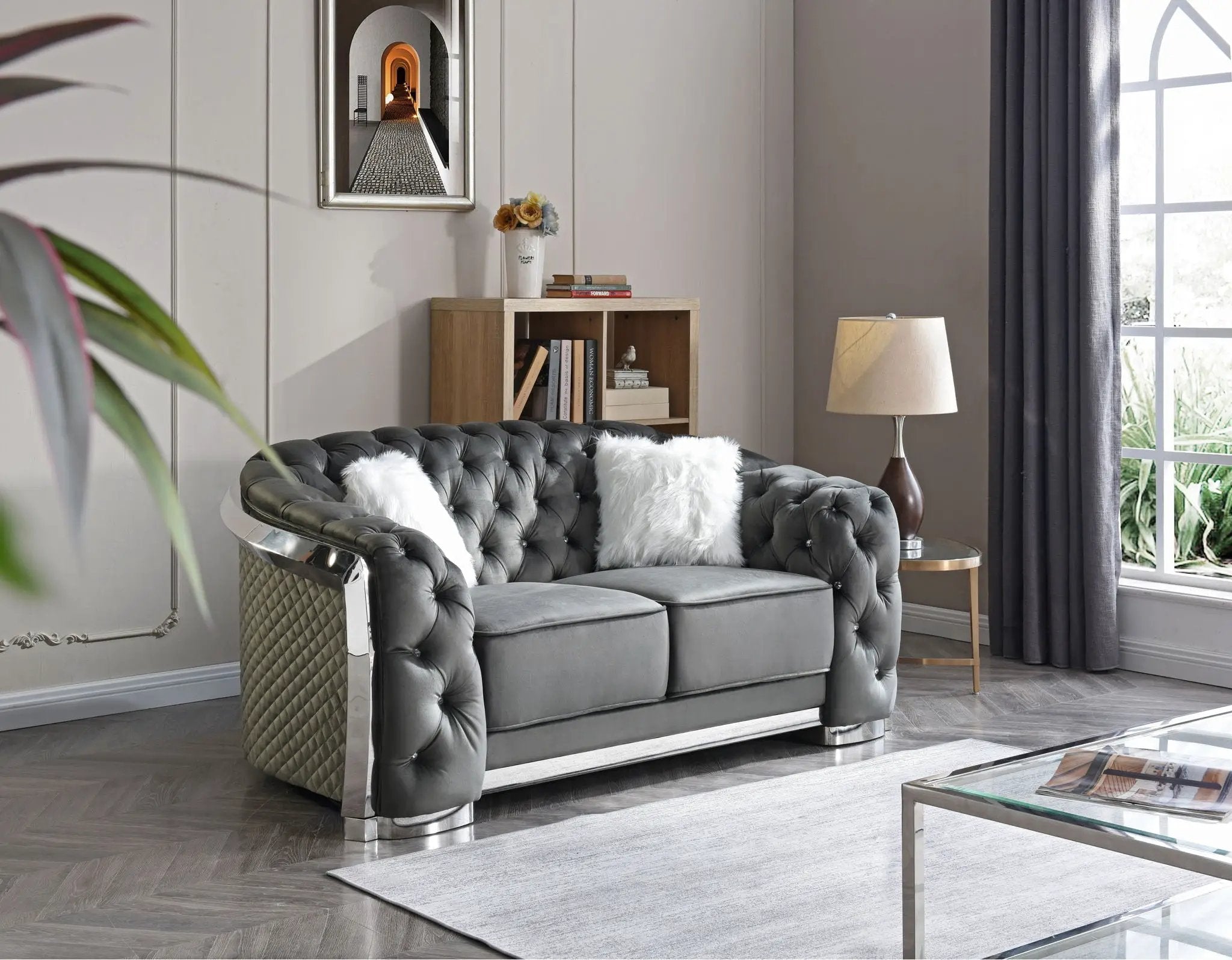 Loveseat With Flared Arms by Unique Piece Furniture