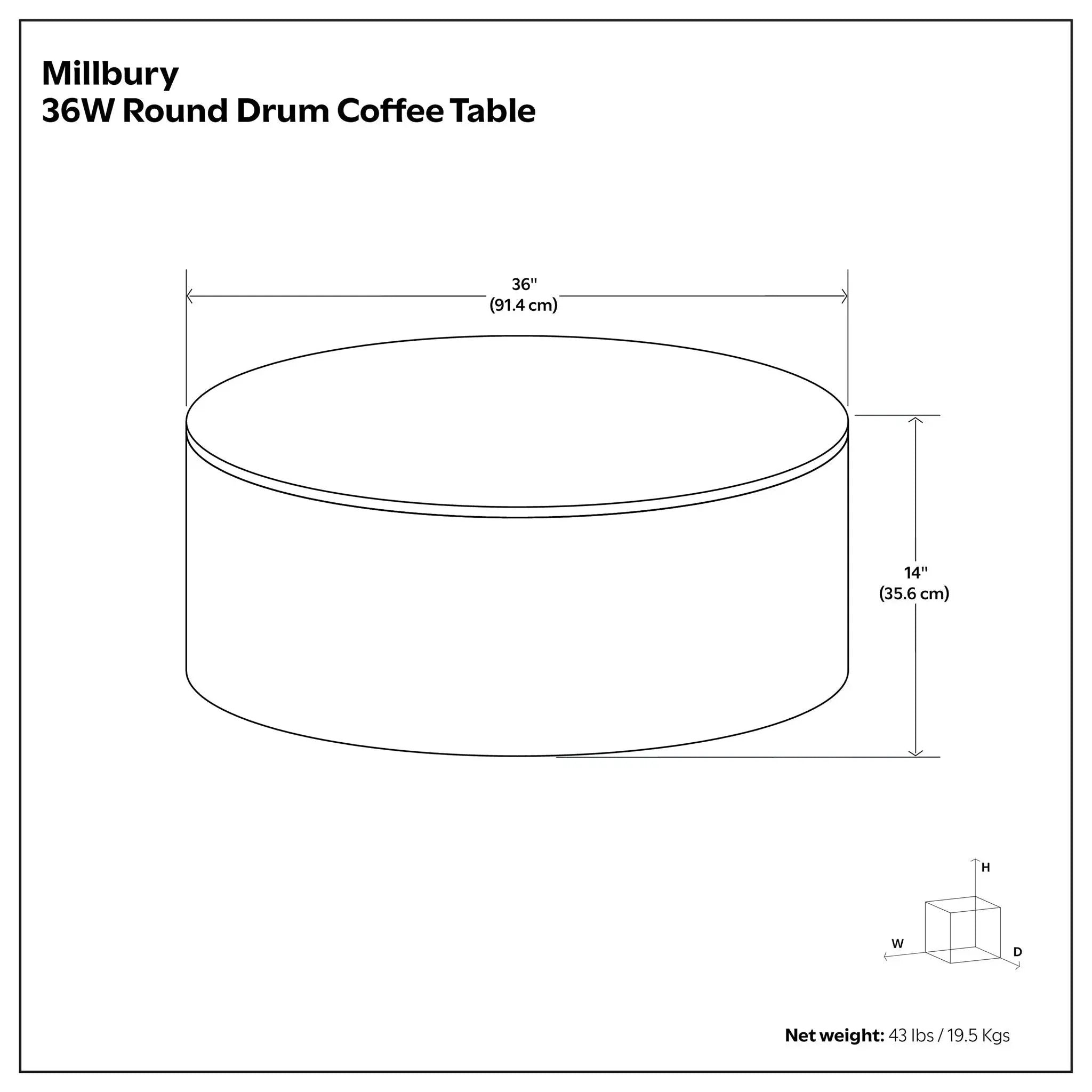 Millbury - Drum Coffee Table - Natural by Unique Piece Furniture