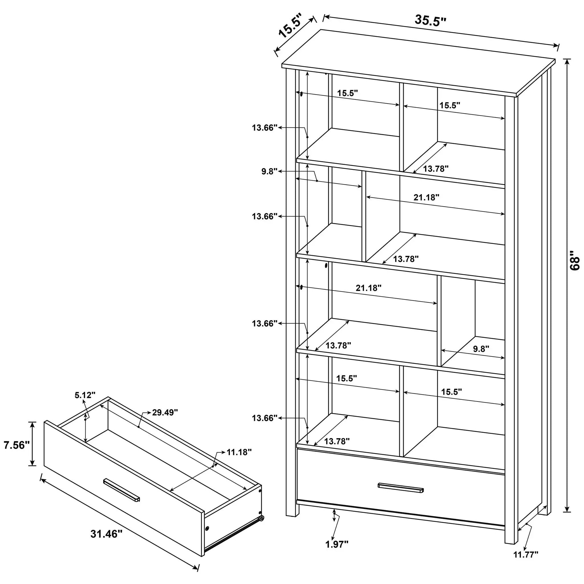 Dylan - 4 Shelf Storage Bookshelf by HouseOfZazla