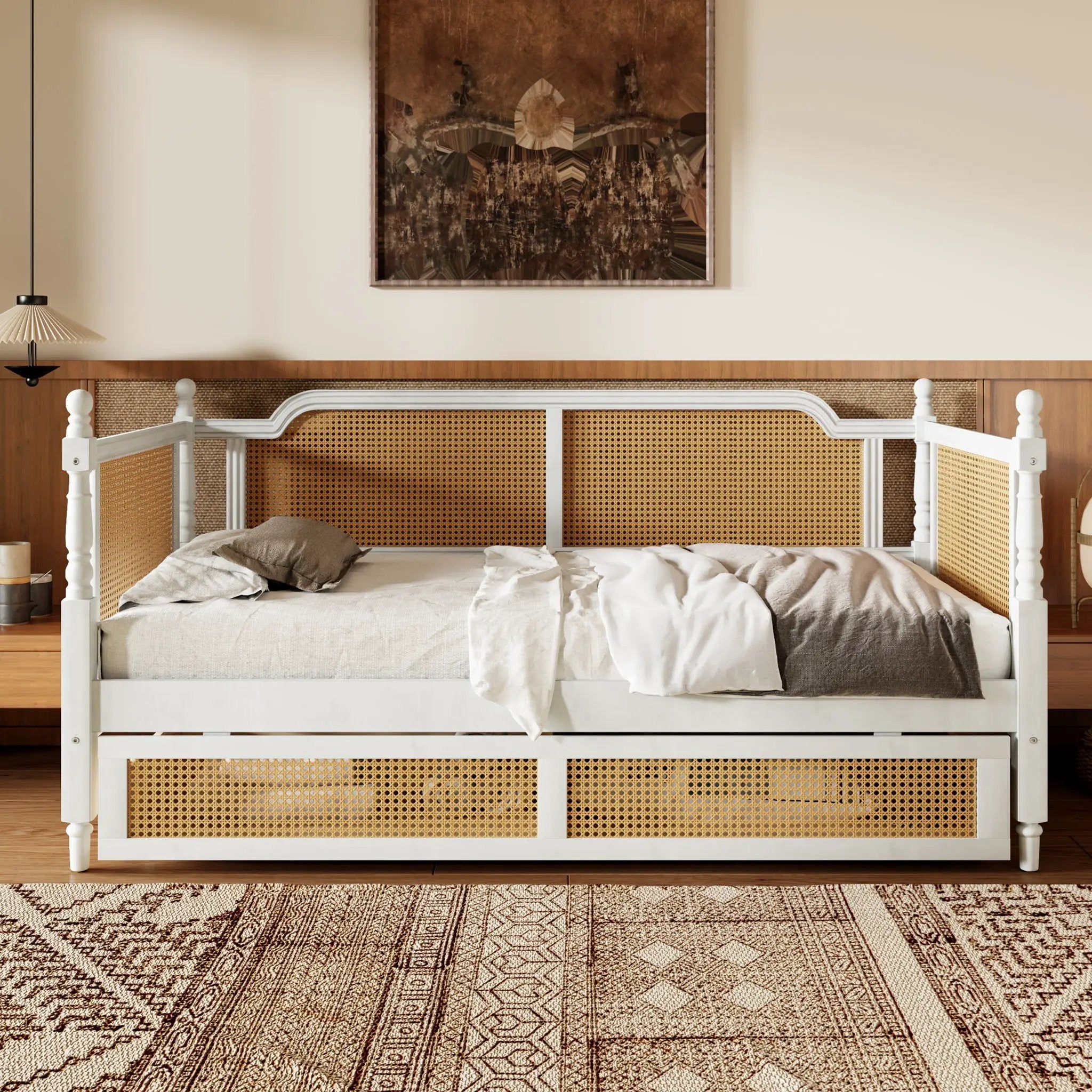 Traditional Style Rattan Daybed, No Box Spring Needed by Unique Piece Furniture