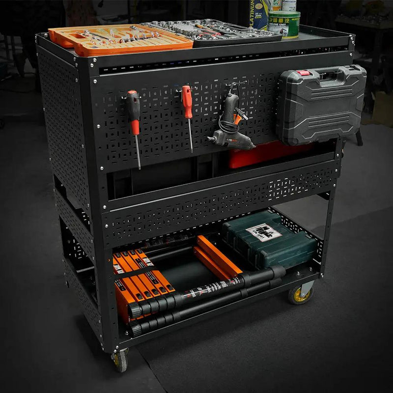 3-Tier DIY Detachable Utility Cart With Steel Pegboard by HouseOfZazla