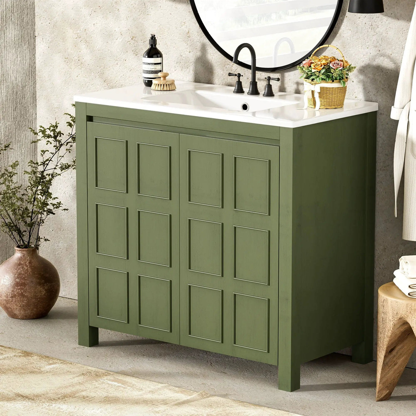Bathroom Vanity Organizer With Sink, Combo Cabinet Set, Bathroom Storage Cabinet by Unique Piece Furniture