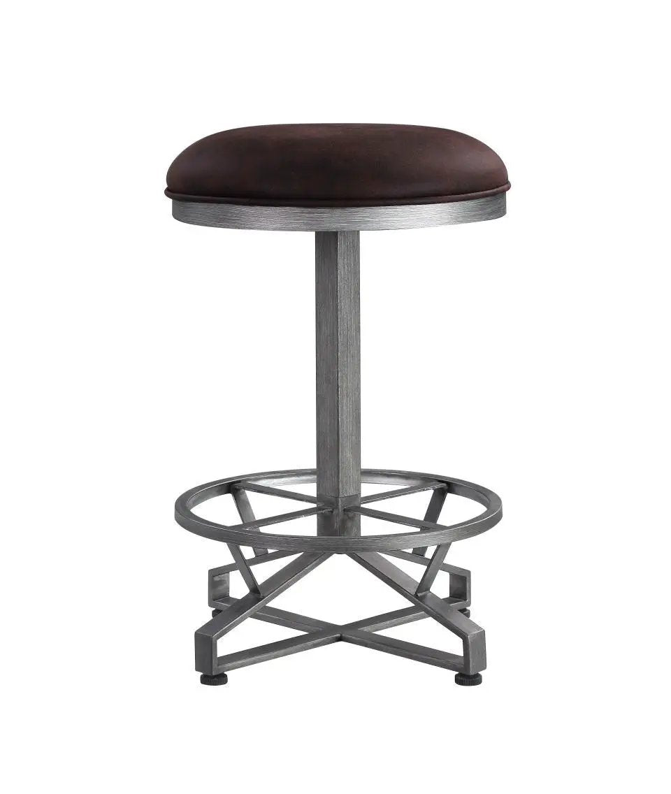 Evangeline - Counter Height Stool (Set of 2) - Rustic Brown Fabric & Black by Unique Piece Furniture