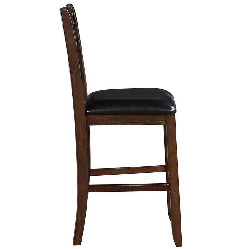 Urbana - Counter Height Chair (Set of 2) - Black Synthetic Leather & Espresso by Unique Piece Furniture