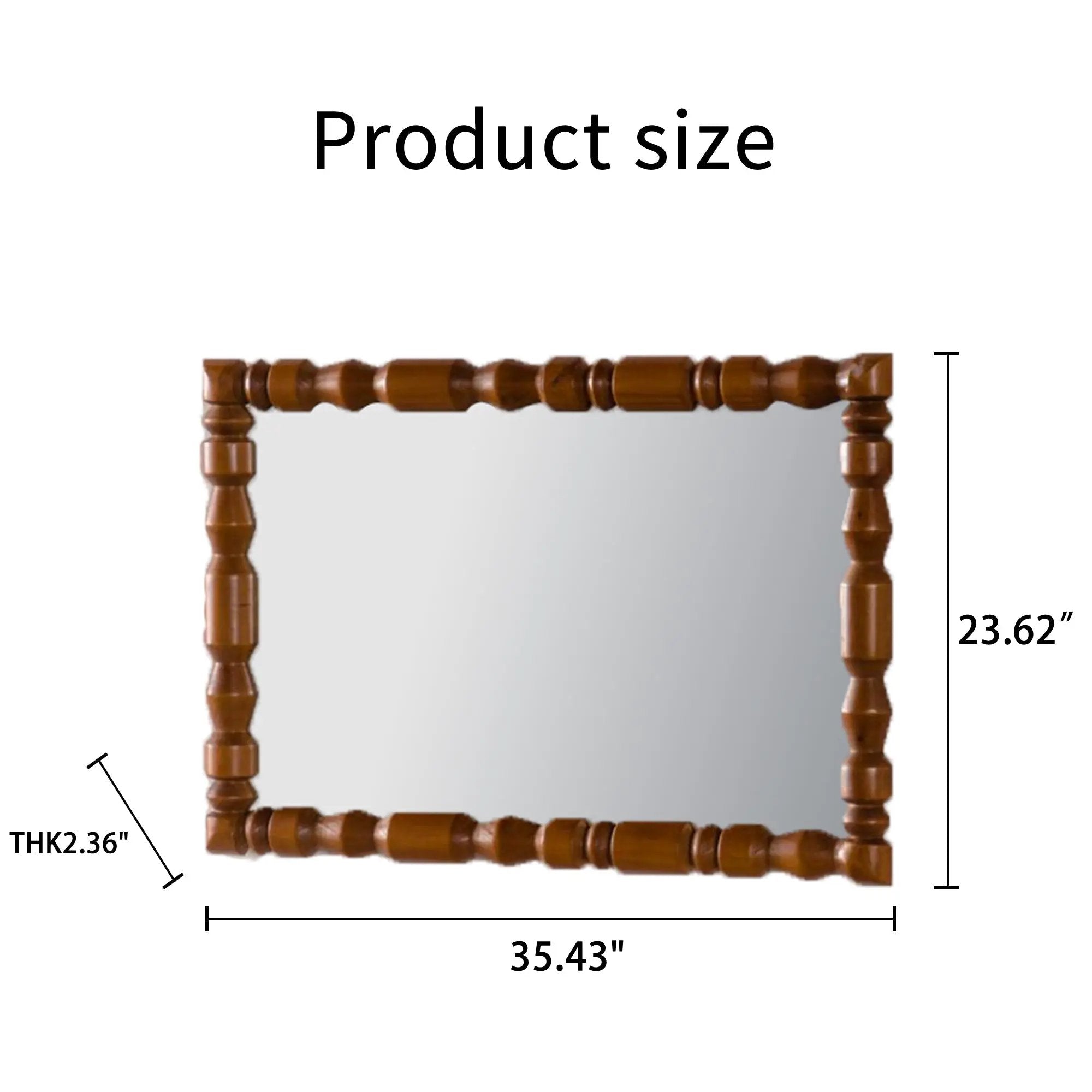 Vintage Wooden Carved Wall Mirror by HouseOfZazla