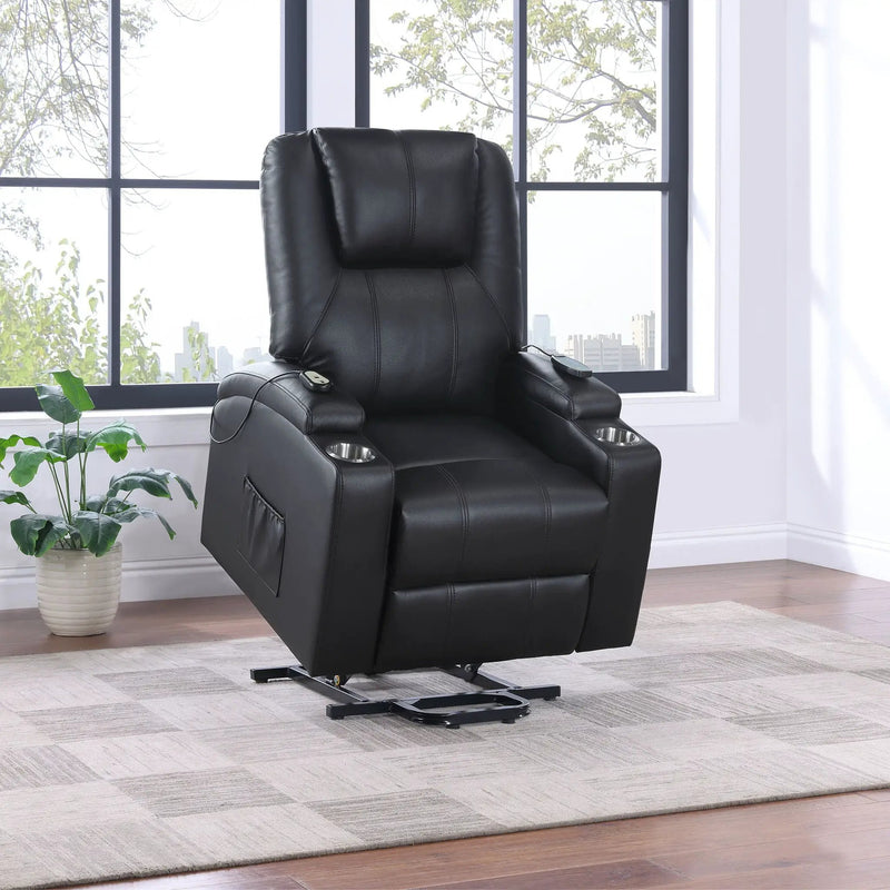 Macklin - Power Lift Massage Recliner With Heat And Dual Cupholders by HouseOfZazla