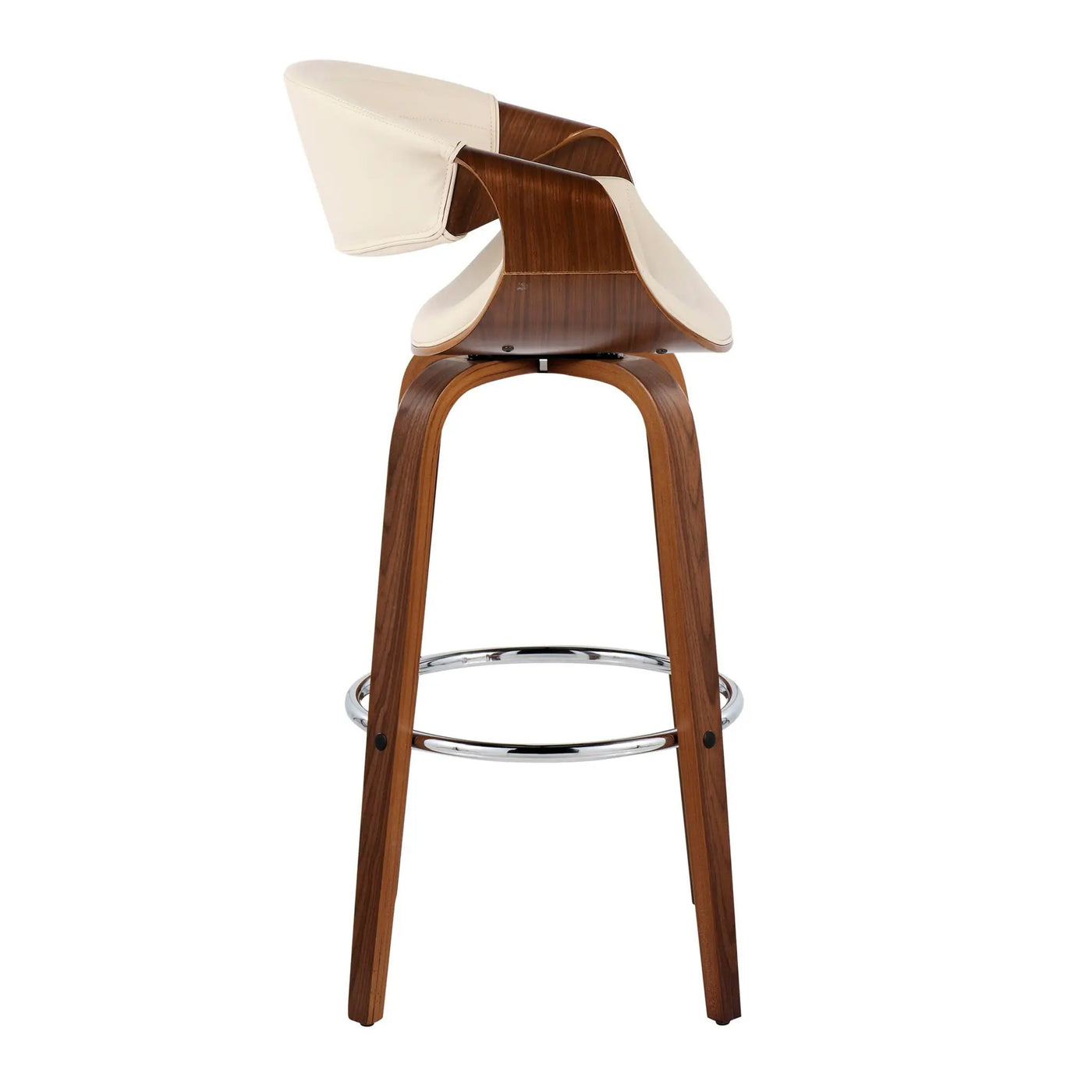 Symphony - Mid Century Modern Fixed Height Barstool With Swivel With Round Footrest (Set of 2) by HouseOfZazla