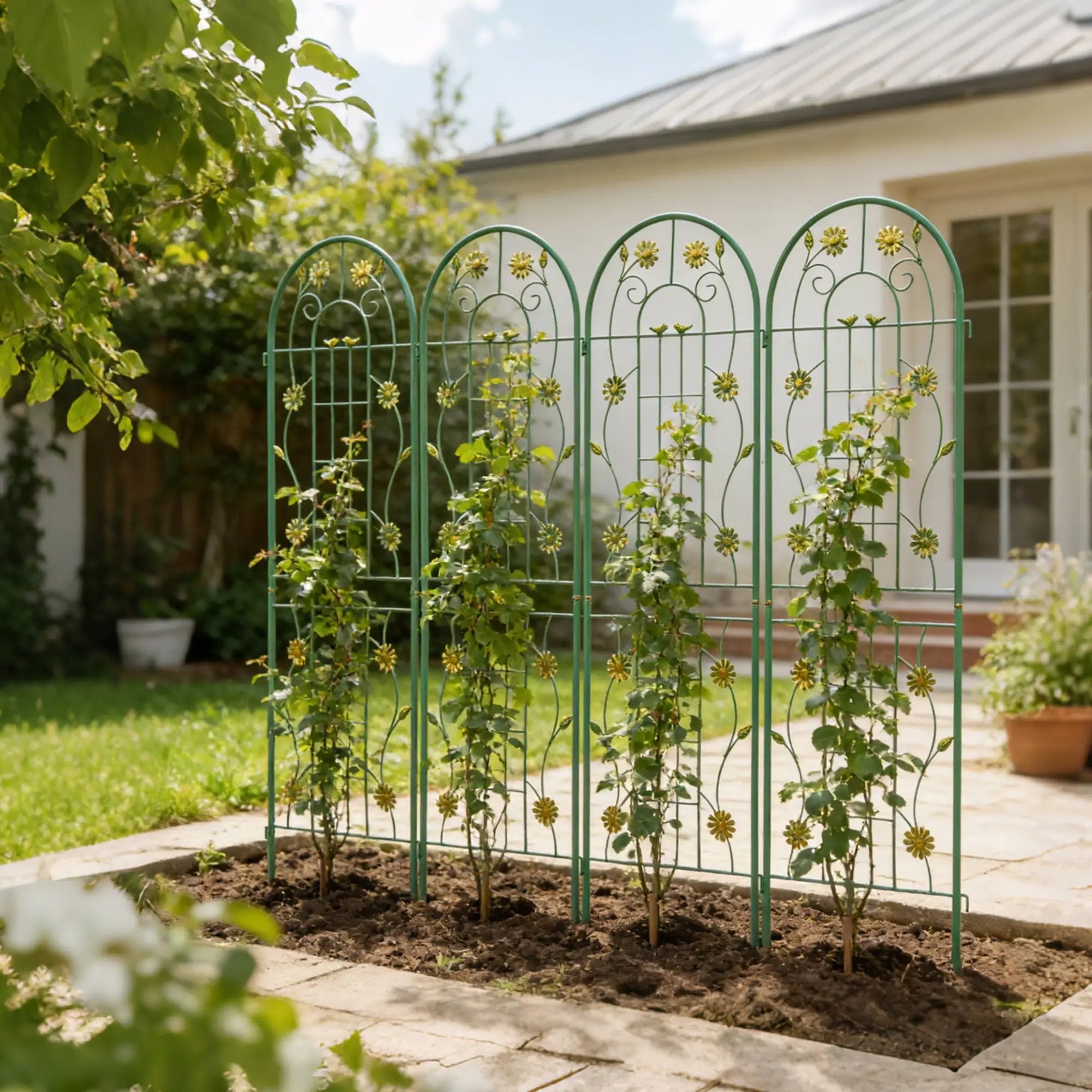 Metal Garden Trellis Rustproof Trellis For Climbing Plant Outdoor Flower Support by HouseOfZazla