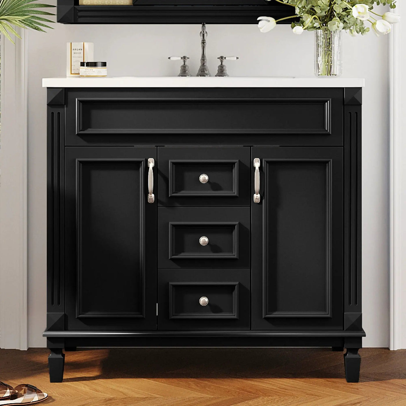 Bathroom Vanity With Top Sink, Basin On Cabinet With 2 Soft Closing Doors And 2 Drawers by Unique Piece Furniture